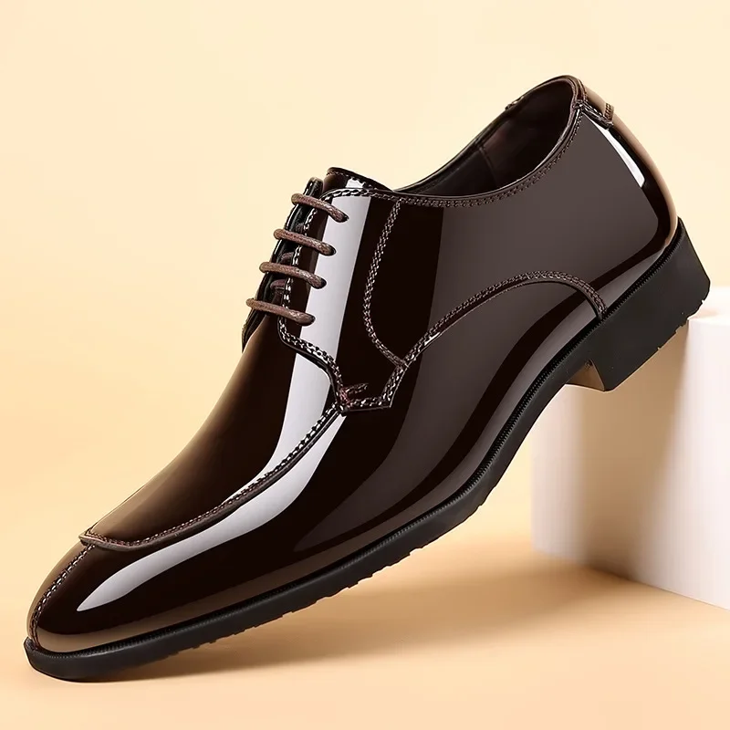 2024 New Plus SizeLeather Men Shoes  Summer Breathable Business Formal Wear  British Style Casual Soft Soled Black Shoes For Men