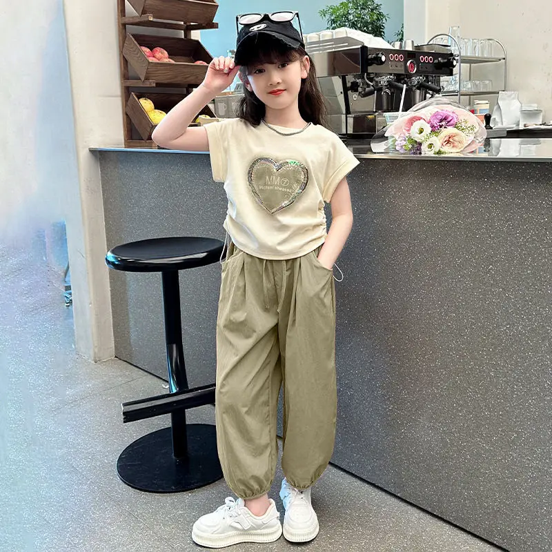 Kids Sweatshirt Girls's Sets Clothes for Teenagers Children's 7 14 Years Elementary Girl Summer Tweens Clothing 8 12 Year Old Up