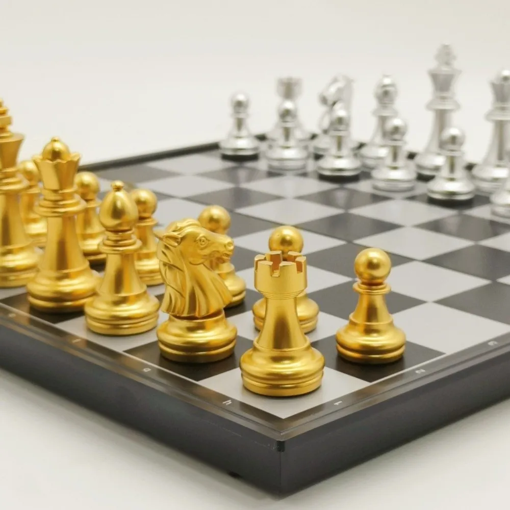 Portable 25/32cm Chessboard Magnetic Chess Set Folding Magnet Travel Board Game Set Portable Plastic International Chess Kid