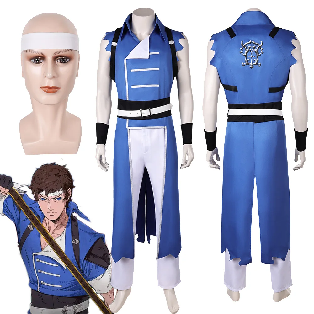 Richter Belmont Cosplay Fantasy Abbigliamento Cartoon Castle Nocturne Costume Travestimento Uomini adulti Gioco di ruolo Fantasia Abiti maschili