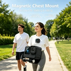 Magnetic Chest Mount Adjustable Neck Lanyard For GoPro Hero 13 12 11 10 Insta360 SJCAM AKASO DJI Osmo Action Camera Accessories
