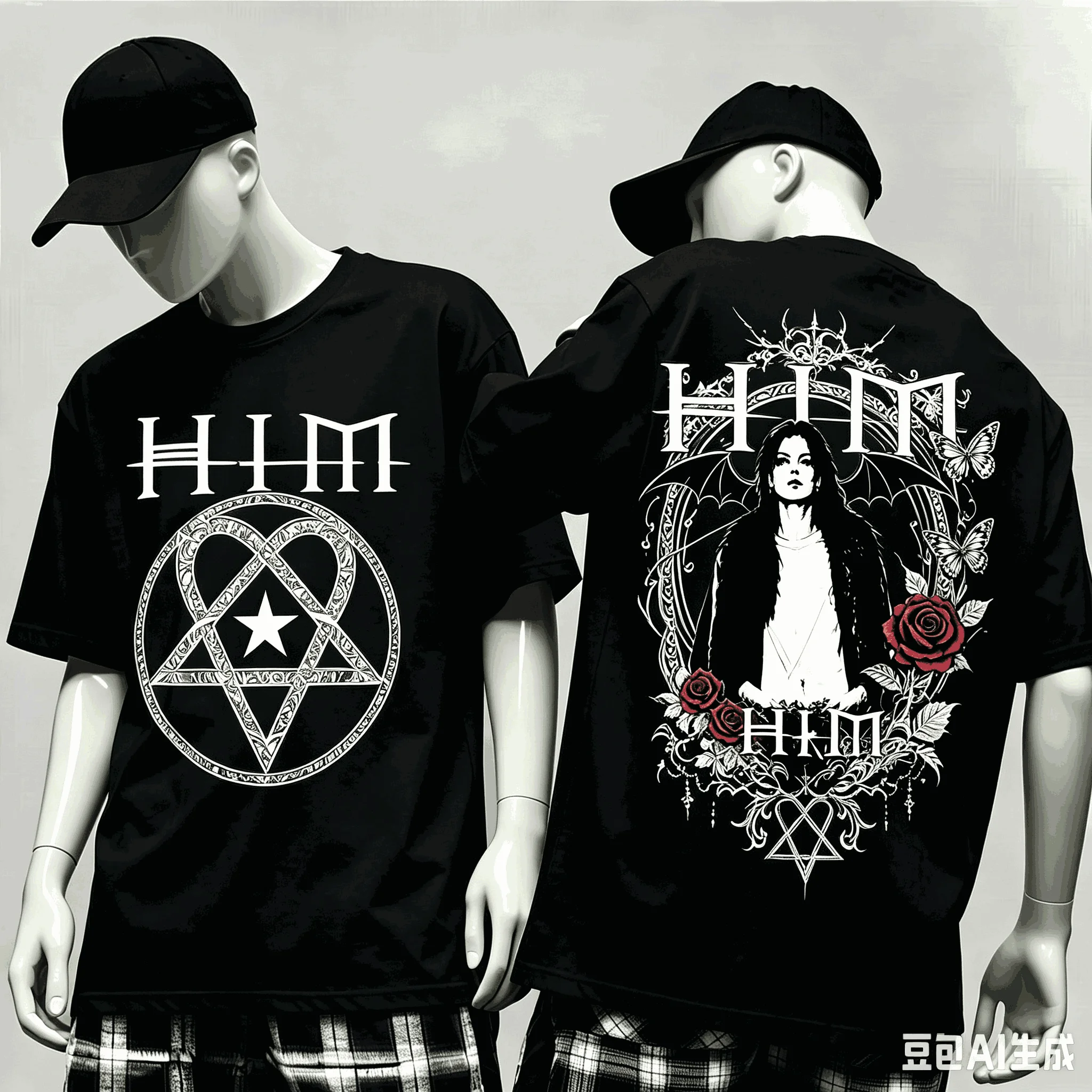 HIM band for Fan Gift T-shirt Men Women Harajuku Oversized Unisex Short Sleeve Streetwear high quality Couples Classic soft tee