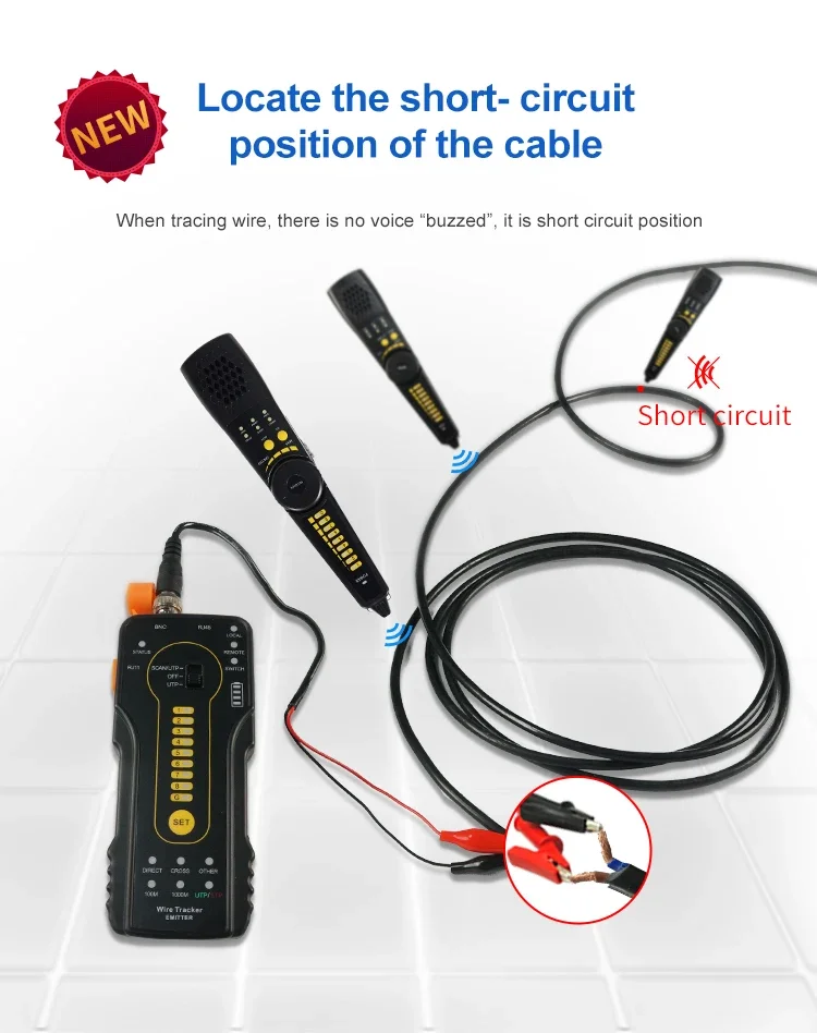 Traceur de câble Polaroid multifonctionnel UTP/STP/RJ45/RJ11, test de balayage et d'd'effets, 2025