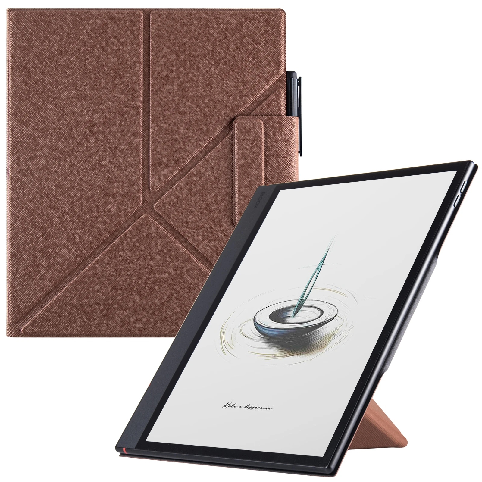 Boox Note Air 5 C Case | with Auto Sleep/Wake | 2-Way Origami Stand | Pen Buckle Design | PU Leather Magnetic Cover