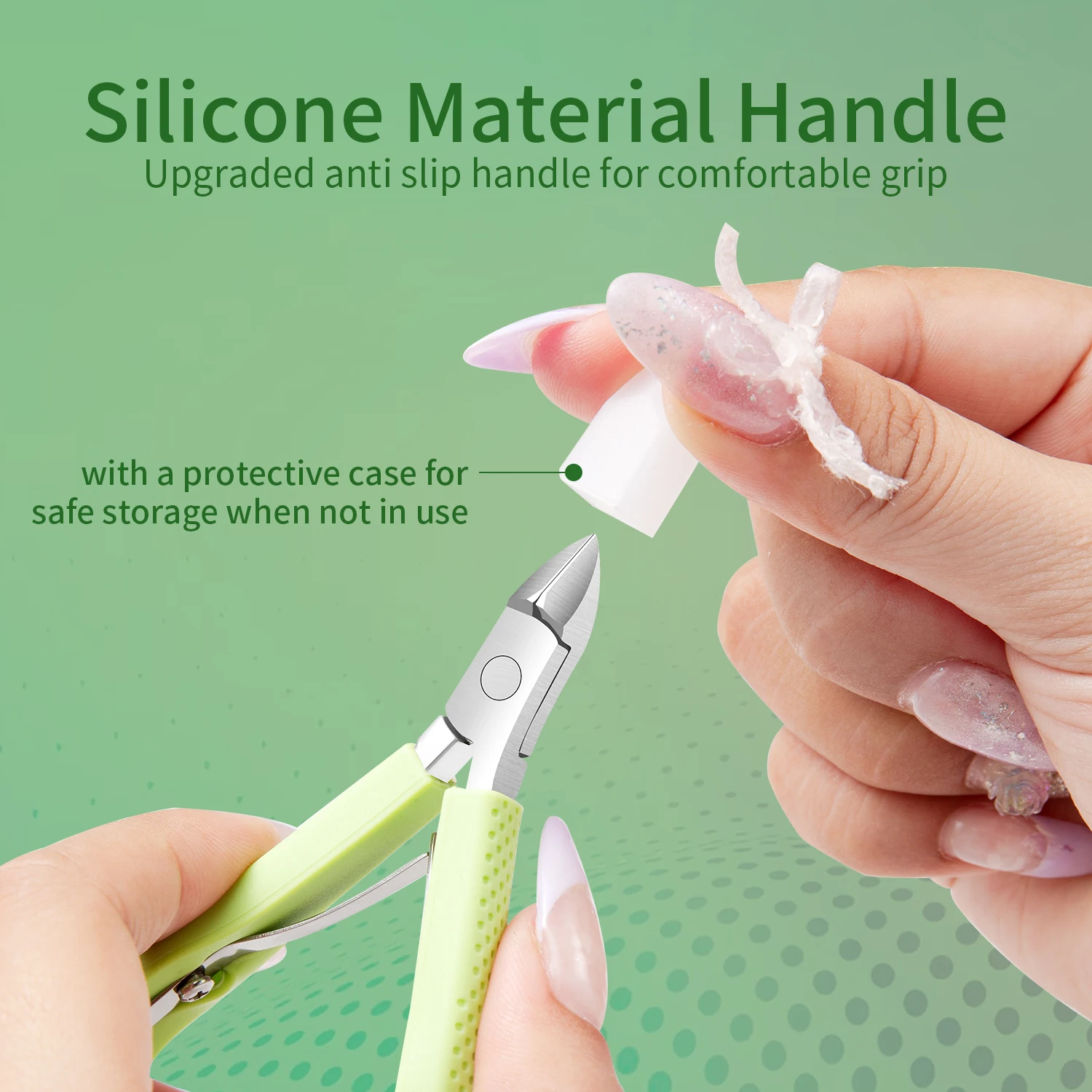 New Nail Cuticle Scissors Manicure Remover Dead Skin Nippers Stainless Steel Cuticle Cutters Fingernail Clipper Silicone Handle image 4