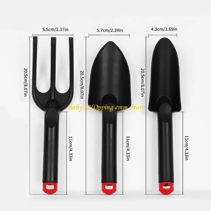 23GD حزمة من 3 لعبة البستنة من البستنة البلاستيكية لعبة شوفيل شوفيل لعبة للأطفال في الهواء الطلق اللعب