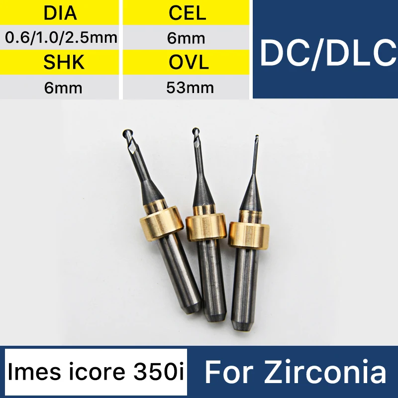 

Imes Icore 350i 6mm DC/DLC Milling Bur For Zirconia Block