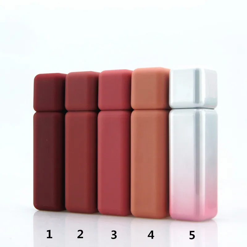 5ml รีฟิลลิปกลอสฟรีฉลากส่วนตัวที่ว่างเปล่ายางสี Matte ขวดหลอด Lipgloss เครื่องสําอางตัวอย่างคอนเทนเนอร์ 50PCS