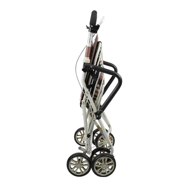 Elderly walking assist rollator walker lightweight aluminum folding shopping walker rollator