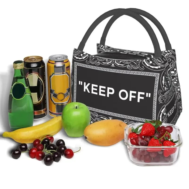 KEEP OFF Insulated Lunch Bags for Outdoor Picnic Hype Rug Pattern Leakproof Thermal Cooler Bento Box Women