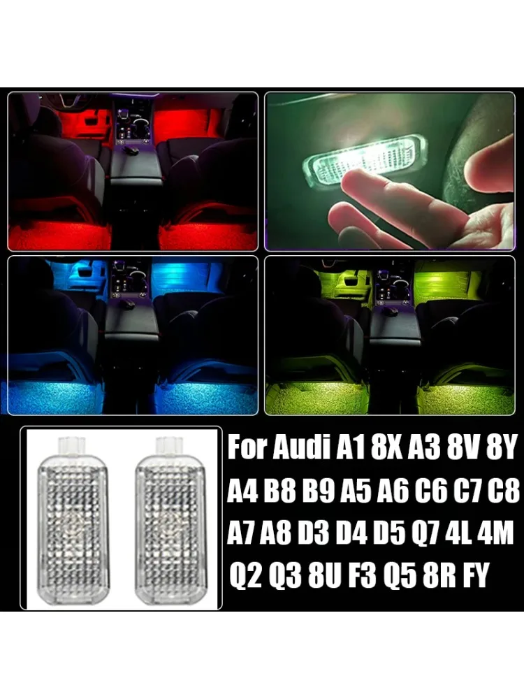 Für AUDI A1 A4 B7 B8 B9 A5 A6 C6 C7 A7 A8 TT Q3 Q5 Q7 Q8 LED Auto-Innenraumbeleuchtung Fußraumbeleuchtung Dekorationszubehör