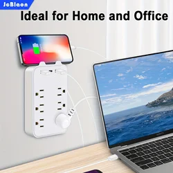USB Wall Charger, Surge Protector, 6 Outlet Extender with 3 USB Ports(1 USB C)