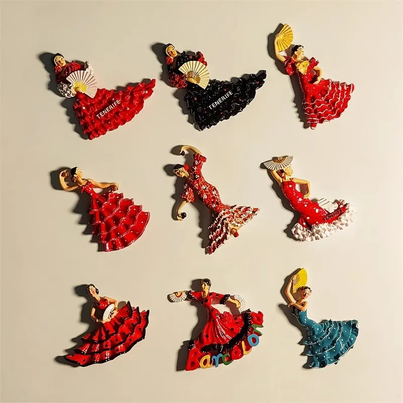 Spain Flamingo Fridge Magnets Barcelona Travelling Souvenirs Home Decoration Fridge Magnetic Stickers Wedding Gifts