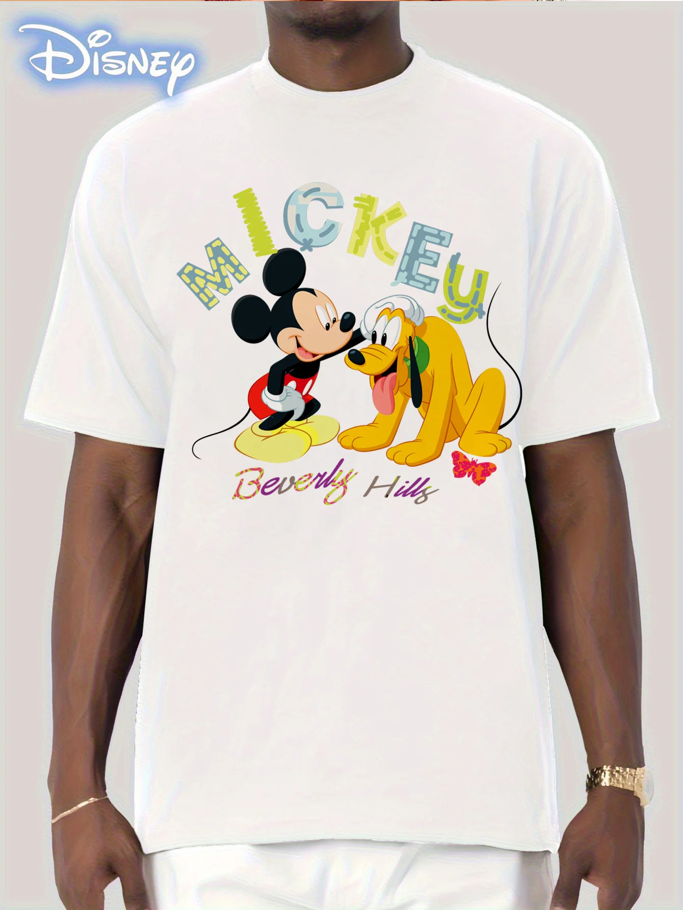 2025 جديد ديزني العصرية موضة الترفيه القطن الخالص تي شيرت ريترو شارع كلية نمط التنقل Y2k Harajuku للجنسين
