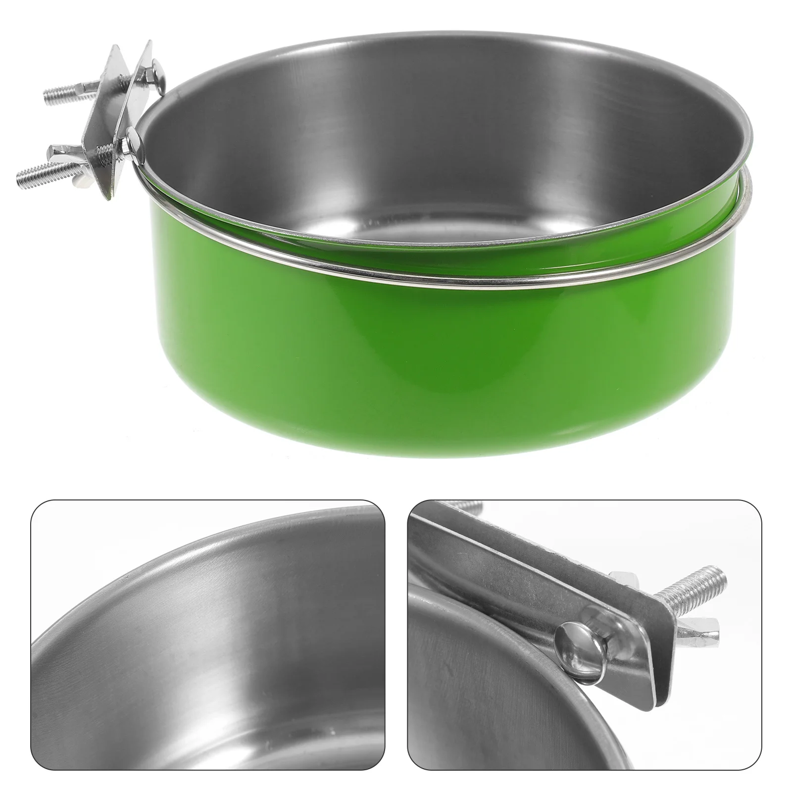 

Stainless Steel Hanging Dog Removable Pet Cage Feeding Easy Clean Wear-Resistant Kitten Crate Cage Portable Food Water For Puppy