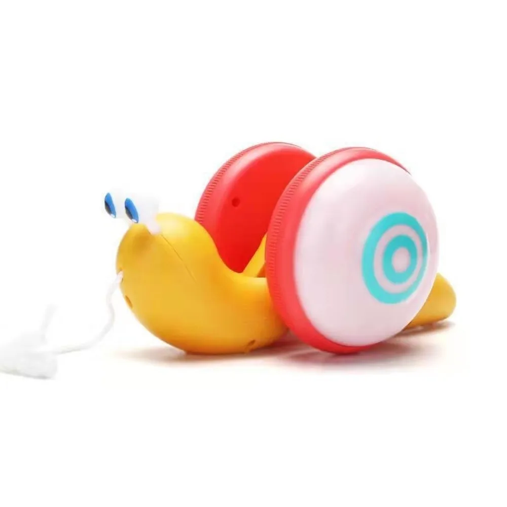 

Drag Rope Baby Walker Toy with Music Glowing Design Pull String Snail Car Interactive Feature Cartoon Style Cartoon Pet Toy