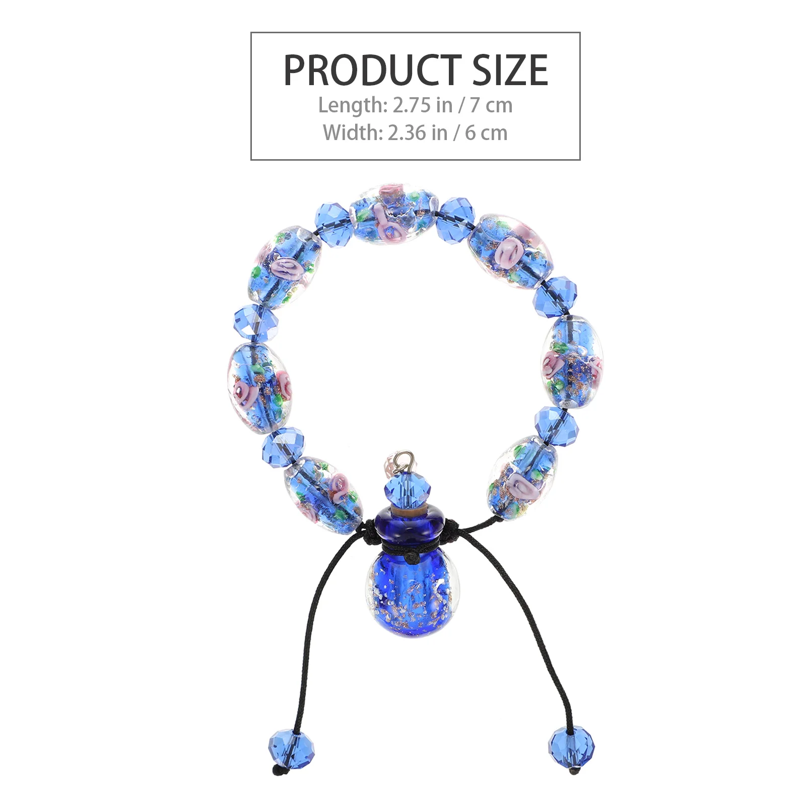 

Aromatherapy Bracelet Mini Essential Oil Bottle Pendant Crystal Glass Adjustable Fashion Wrist Charm for Daily Outgoing Gift