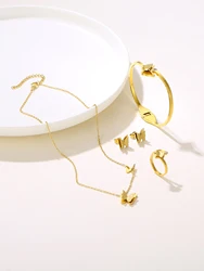 Butterfly Necklace For Women Stainless Steel Jewelry Sets Summer Charm Fashion Jewelry Accessory