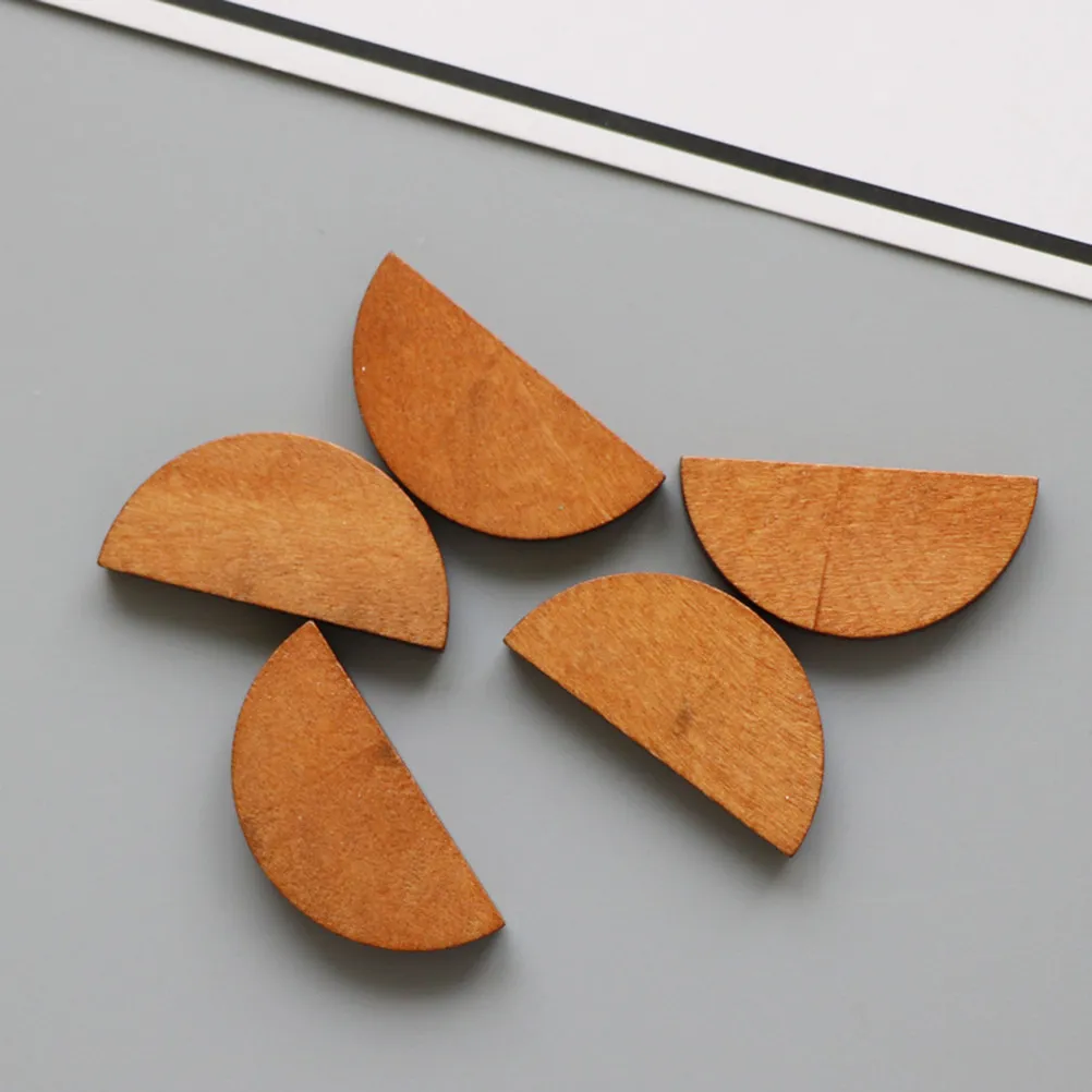 

1Set Semicircle Wooden Earring Pendant DIY Jewelry Making Tool Unfinished Wood Pendant for Handmade Crafts Random Color