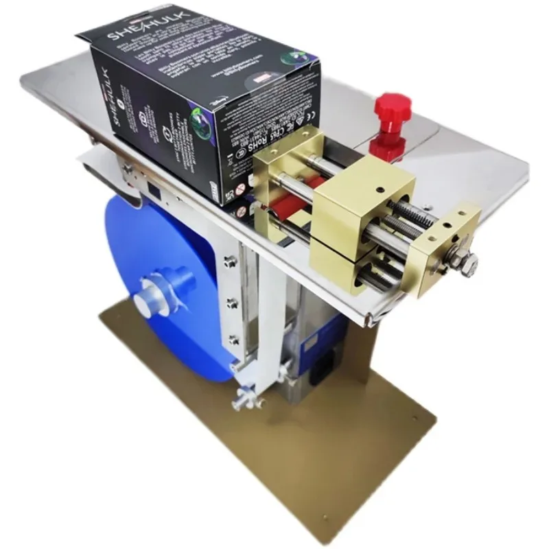 Small Semi Automatic Label Peeling Labeling Machine for Box Right Angle Sealing Transparent   Fake Label