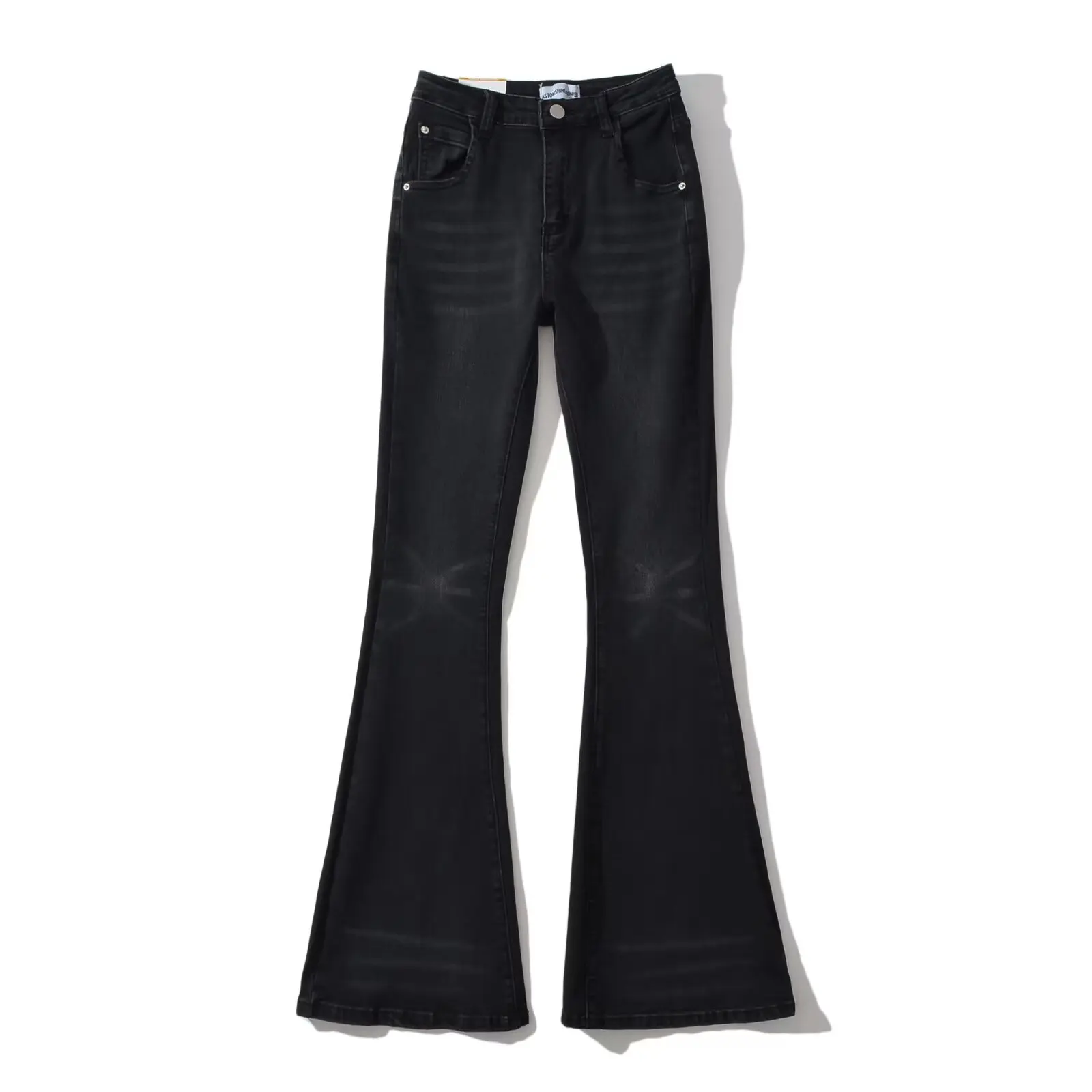 

Расклешенные джинсы в американском стиле ретро, женские утягивающие джинсовые брюки с высокой талией, повседневные длинные брюки на весну и осень