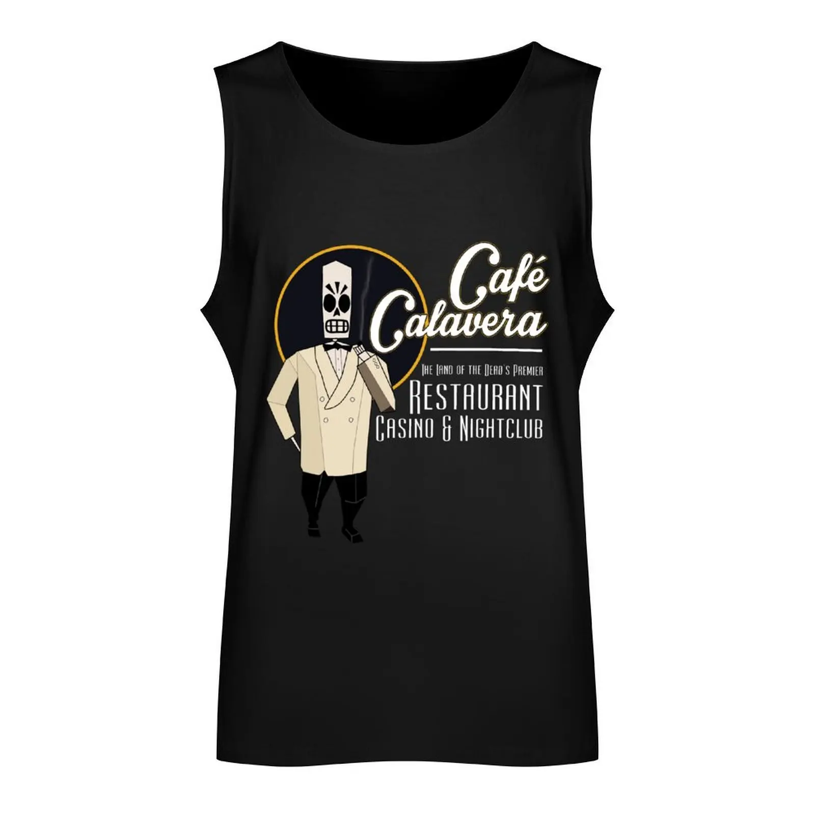 Cafe Calavera Tank Top summer clothes for men Gym wear T-shirt for fitness