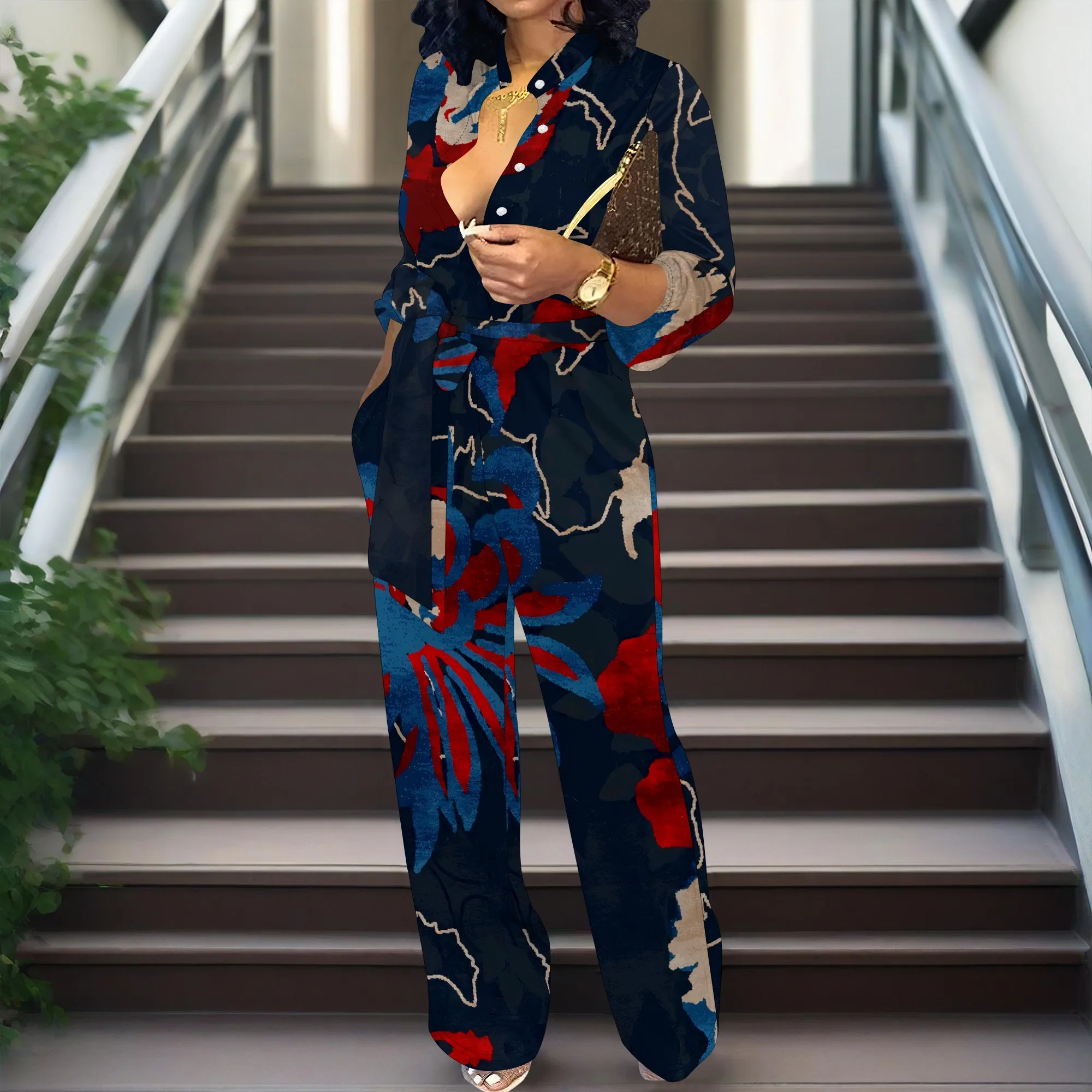 

Women's Peach Floral Wrap Maxi Dress Flowy White Spring Elegant Chic