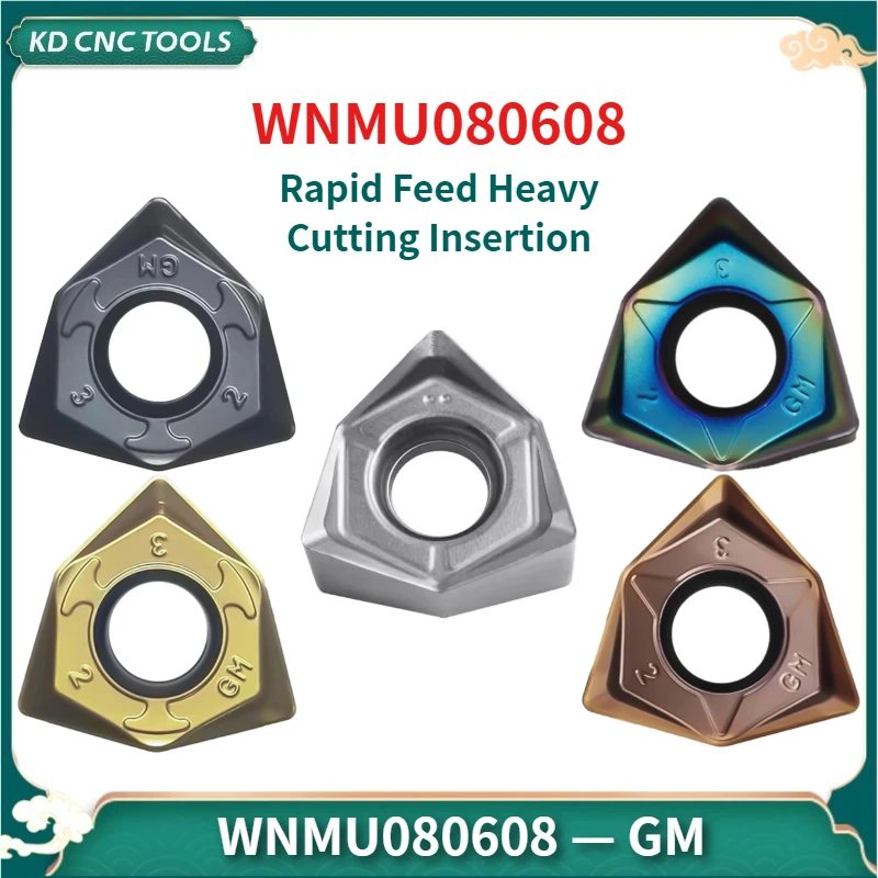 KD CNC WNMU0806 WNMU double-sided hexagonal heavy-duty insertion matching MFWN MFWN900 face milling cutter head FMB tool holder