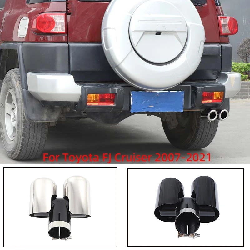 For Toyota FJ Cruiser 2007-2021 car rear bumper tail throat muffler decorative frame stainless steel accessories