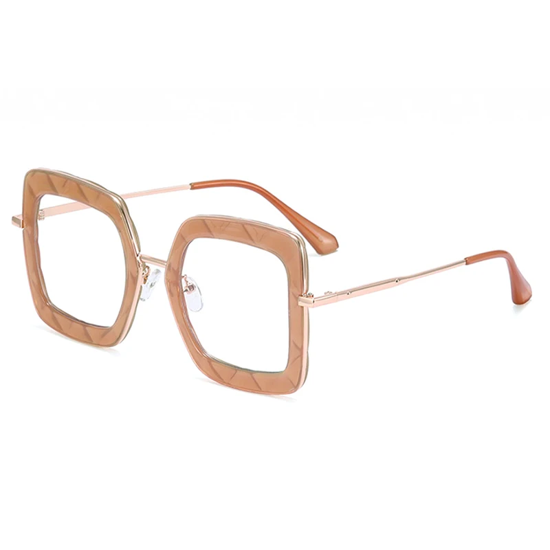 Neue modische quadratische Brille für Damen, Retro-transparente Brille, trendige Anti-Blaulicht-Brillenfassung, optische Brille 48200