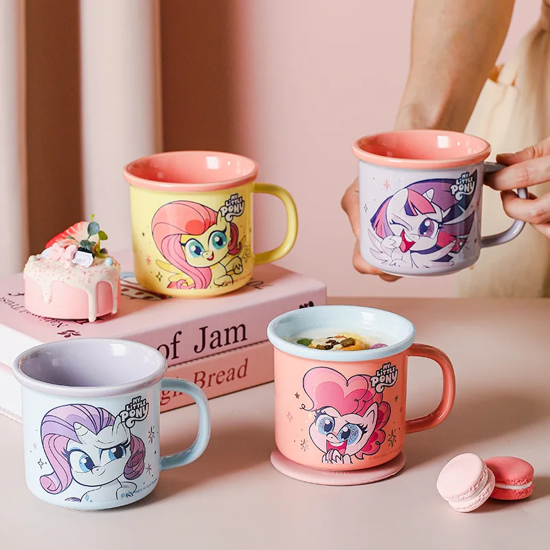 

New My Little Pony Ceramic Mugs Fluttershy Girls Cute Twilight Sparkle Pinkie Pie Home Office Coffee Cup Drinkware Holiday Gift