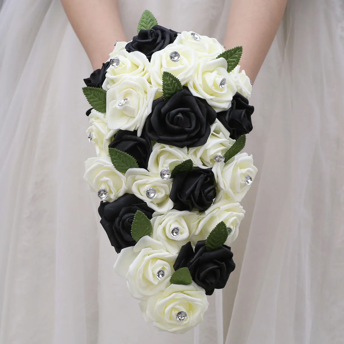 

waterfall pe bride bridesmaid artificial bouquet