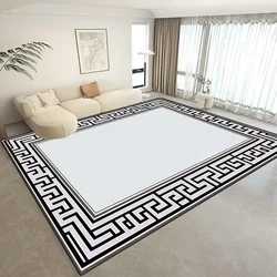 Modern Simple Carpet Decoration Home Washable Luxurious Rug Living Room Large Carpets Black White Room Decor Area Mat Non-slip