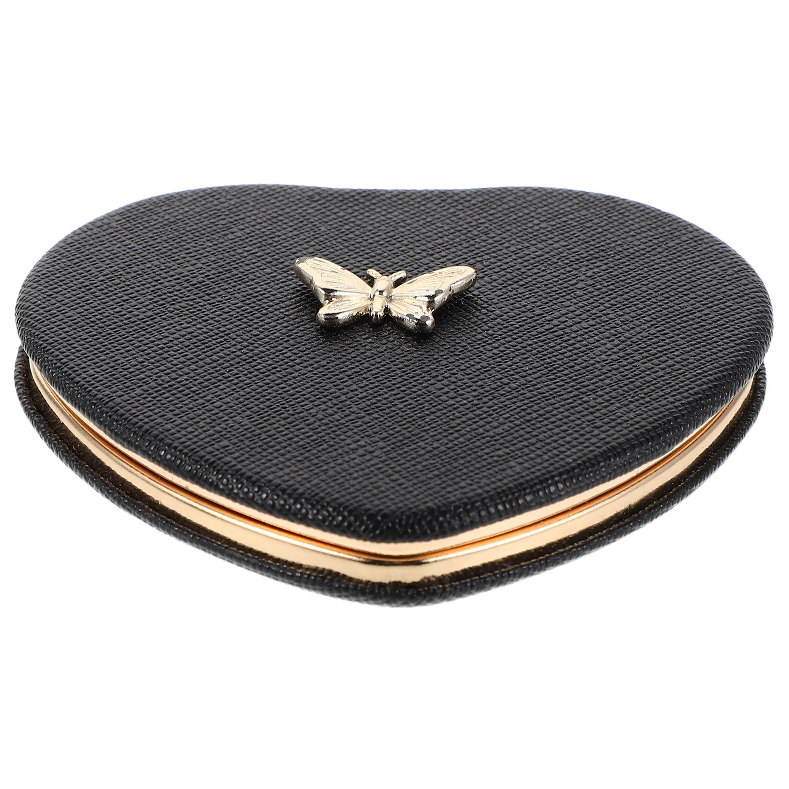 

Elegant Portable Makeup Mirror with Butterfly Motif - Foldable Double-Sided Compact Mirror for Travel and on-The-Go Touch-Ups