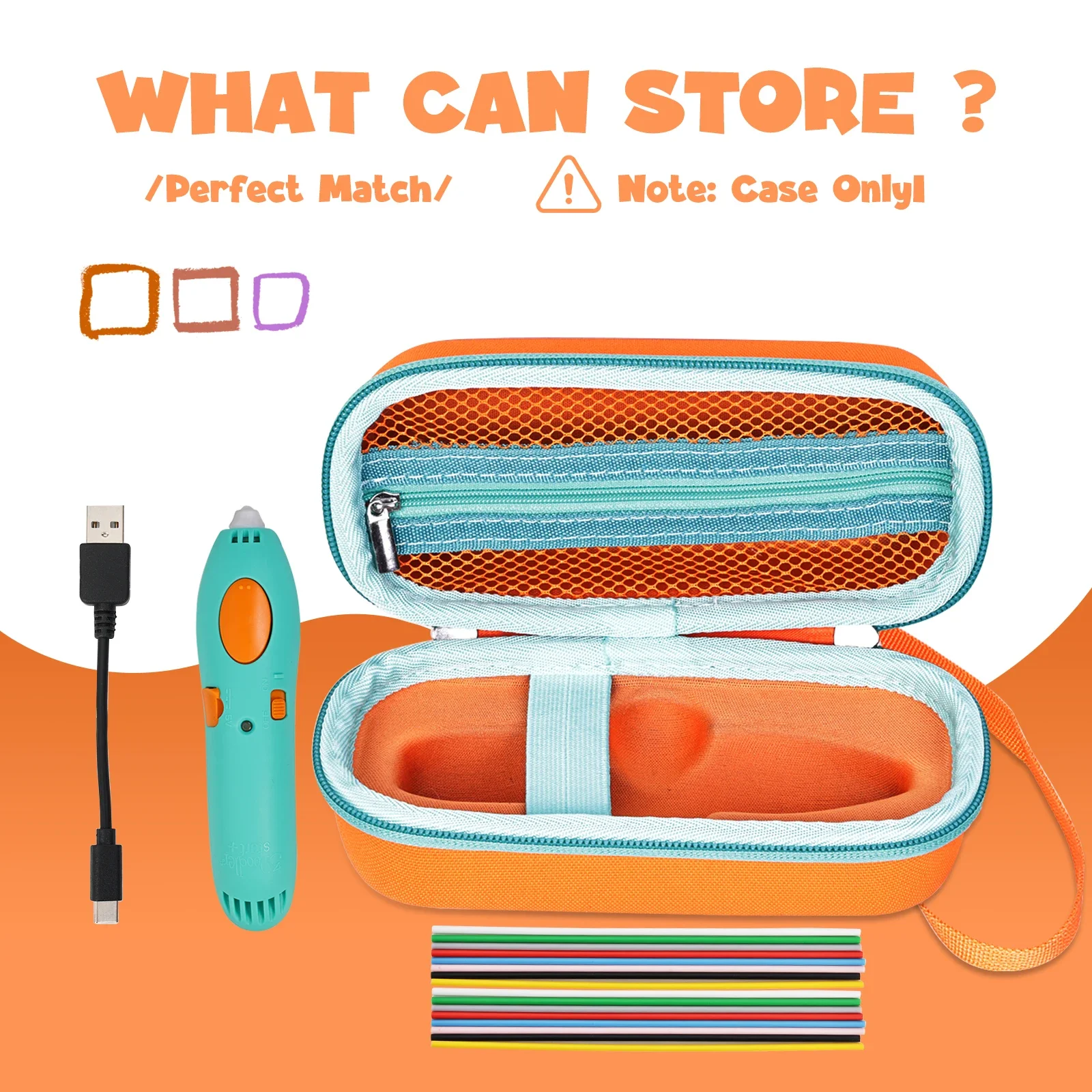 EVA Travel Organizer Carryer for 3D Pen And Filament Drop-Proof Water-Resistant Hard Case for Outdoor Home School