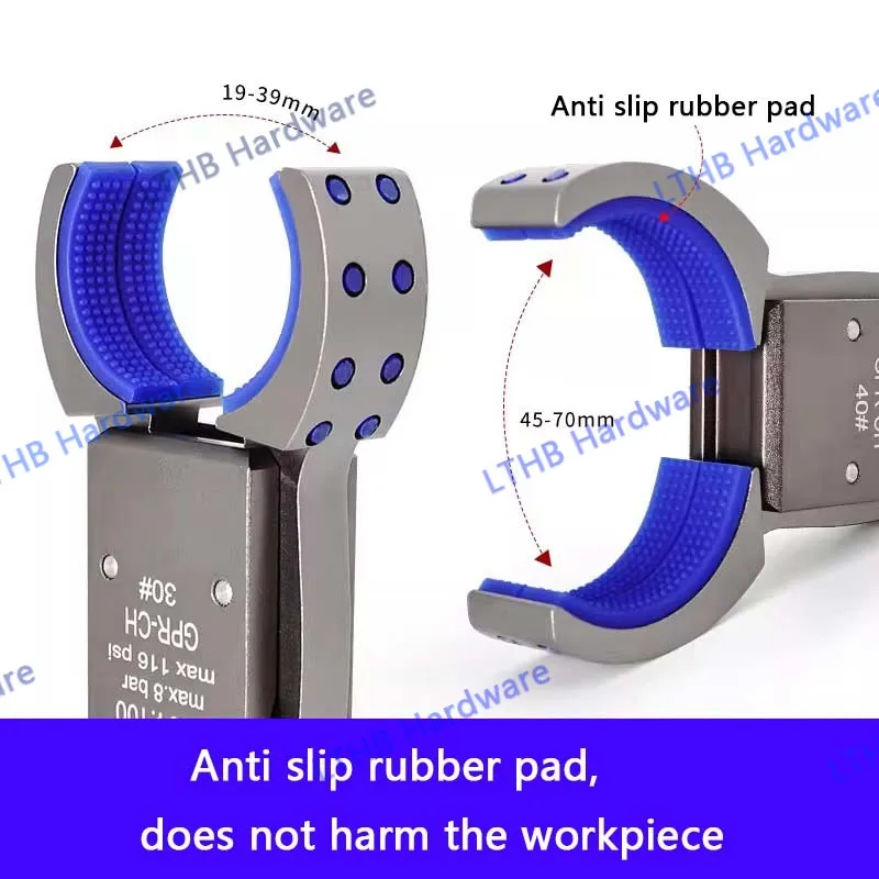 Pneumatic Gripper Mechanical Arm Clamp Sensor Switch & Anti-slip Pad for Bottle Preform Workpieces Circular Automation Fixture