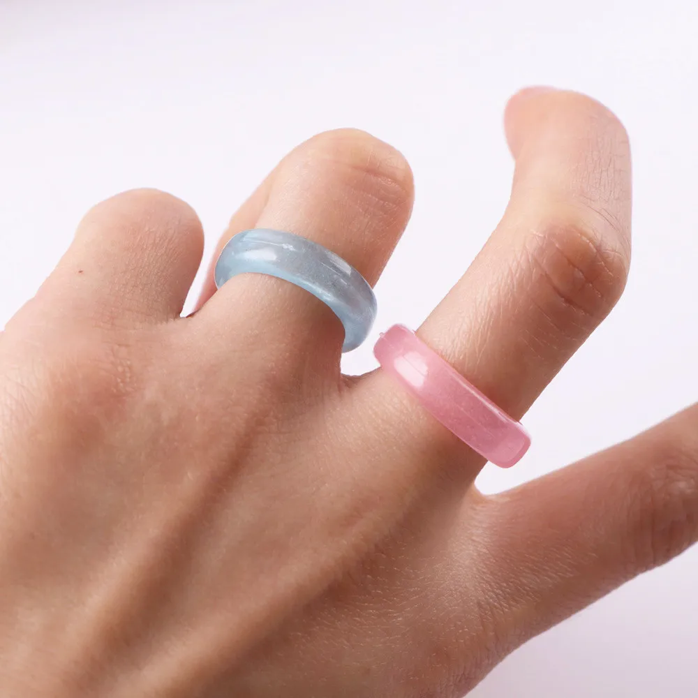 100pcs/lot Fashion Multicolor Luminous Glow In Dark Rings Jewelry For Women Wholesale Party Gifts view 5