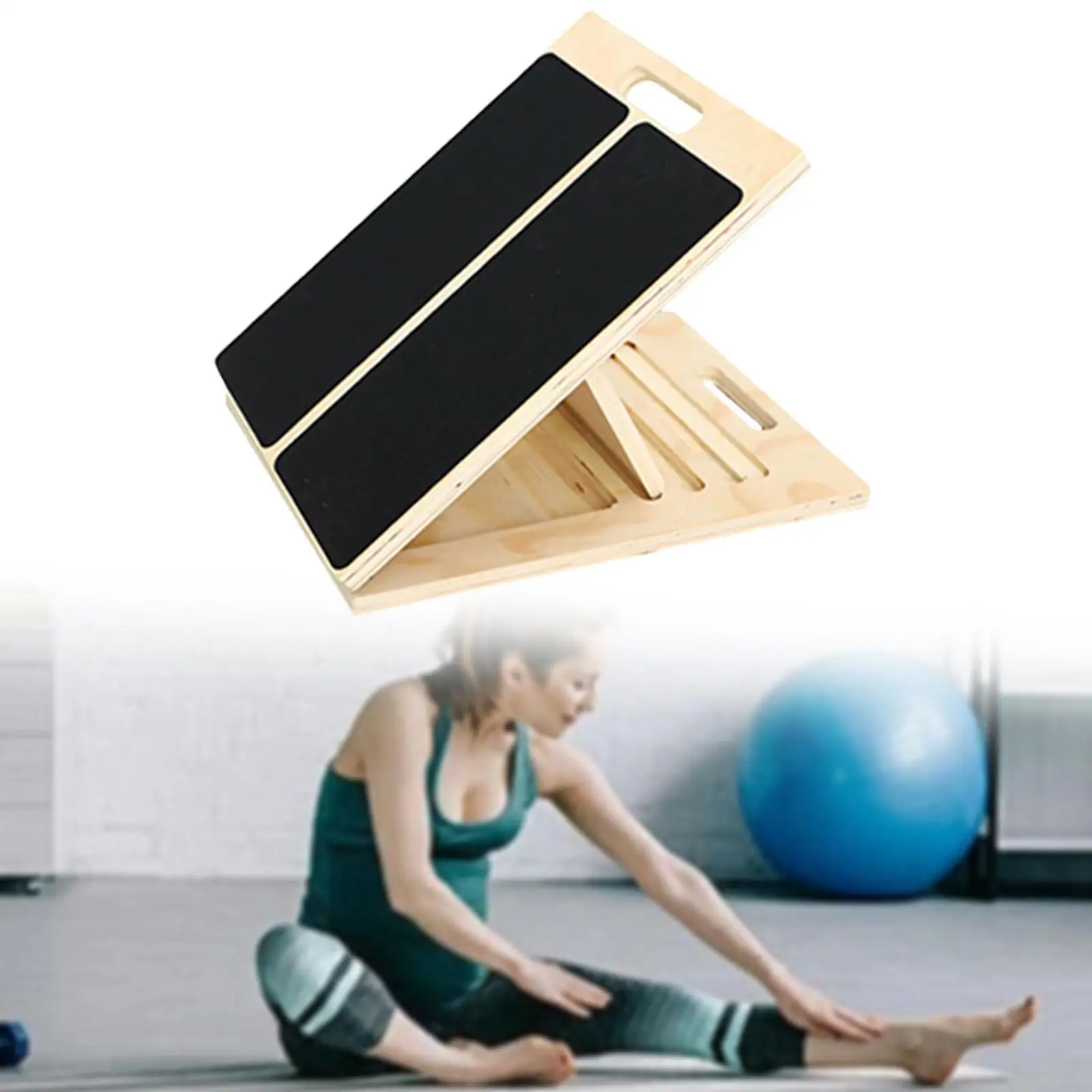 ปรับ Slant BOARD Calf Stretcher Nonslip ไม้ Planking Foot Stretcher