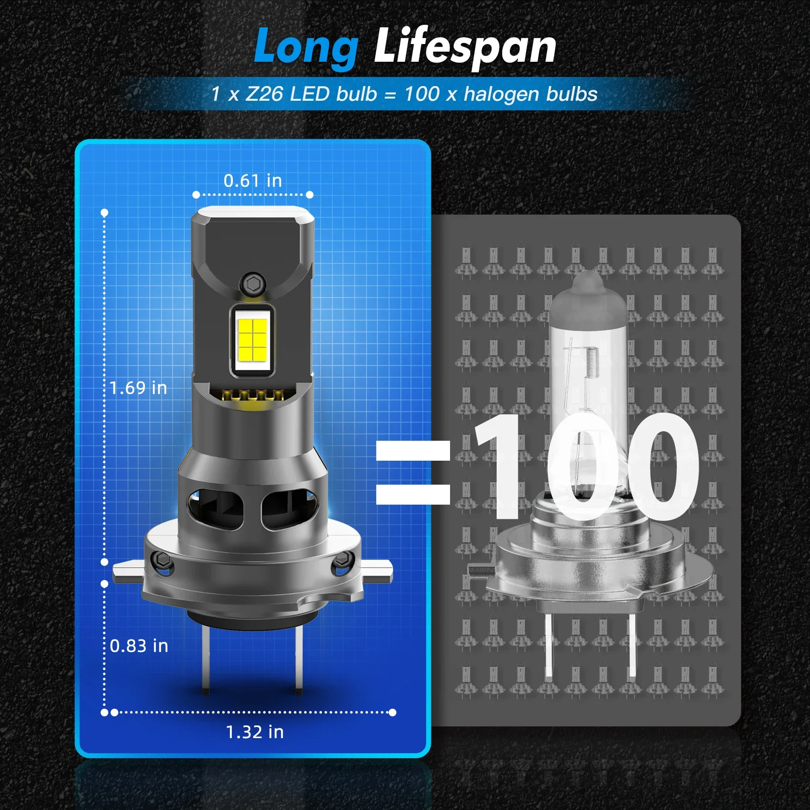 BEVINSEE H7 LED 헤드라이트 전구 70W 12000LM 무선 터보팬 H4 H11... - 4