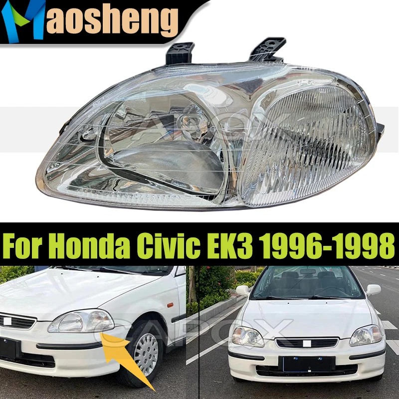 

Front Bumper Headlight Headlamp For Honda Civic EK3 1996 1997 1998 Head Lamp Head Light