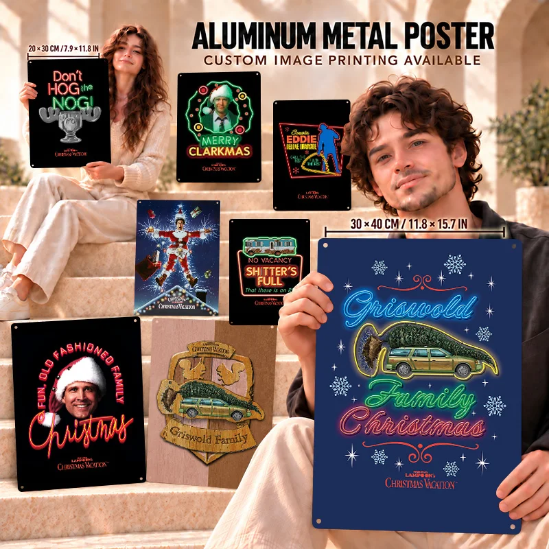 National Lampoon's Christmas Vacation Printed Posters Dramatic Bedroom Wall Art Personalized Aluminum Metal Sign Film Fan Gift