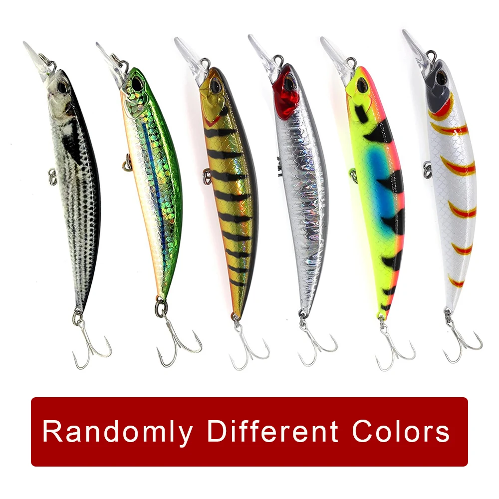 

2/4 шт. случайных рыболовных приманок: светящийся в темноте воблер-минноу 95 мм, медленно тонущая приманка для дальнего заброса, реалистичная искусственная жесткая приманка-свимбейт