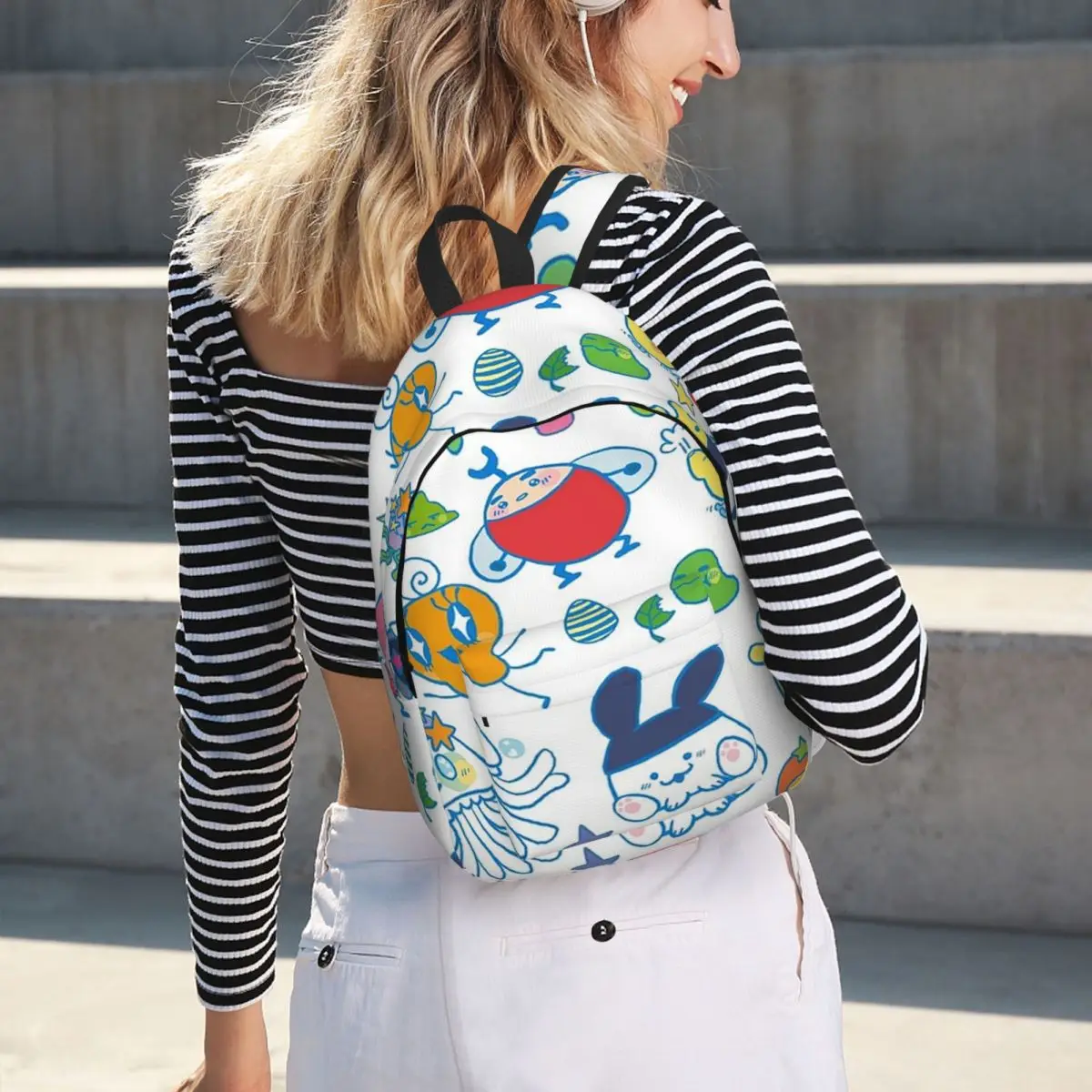 Tamagotchi Friends Student Backpack School Bag Hiking Travel Daypack for Boys Girls Bookbag Shoulder Bags