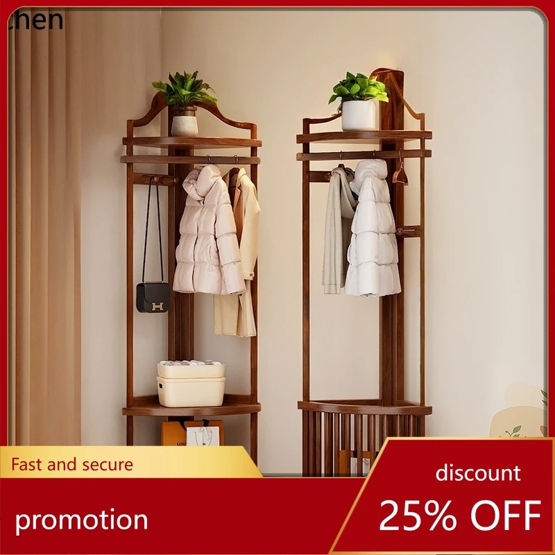 ZML Bedroom Corner Rotating Coat Rack Movable Bedside Household Small Clothes Storage Rack