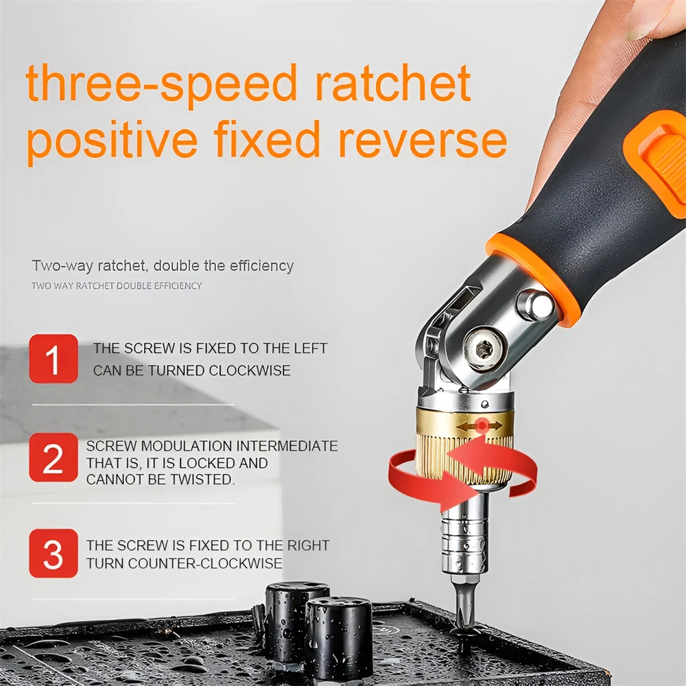 Imagem -06 - Multifunções Ratchet Corner Screwdriver Grupo Portátil Hidden Bit Combinação Multi-ângulo Novo