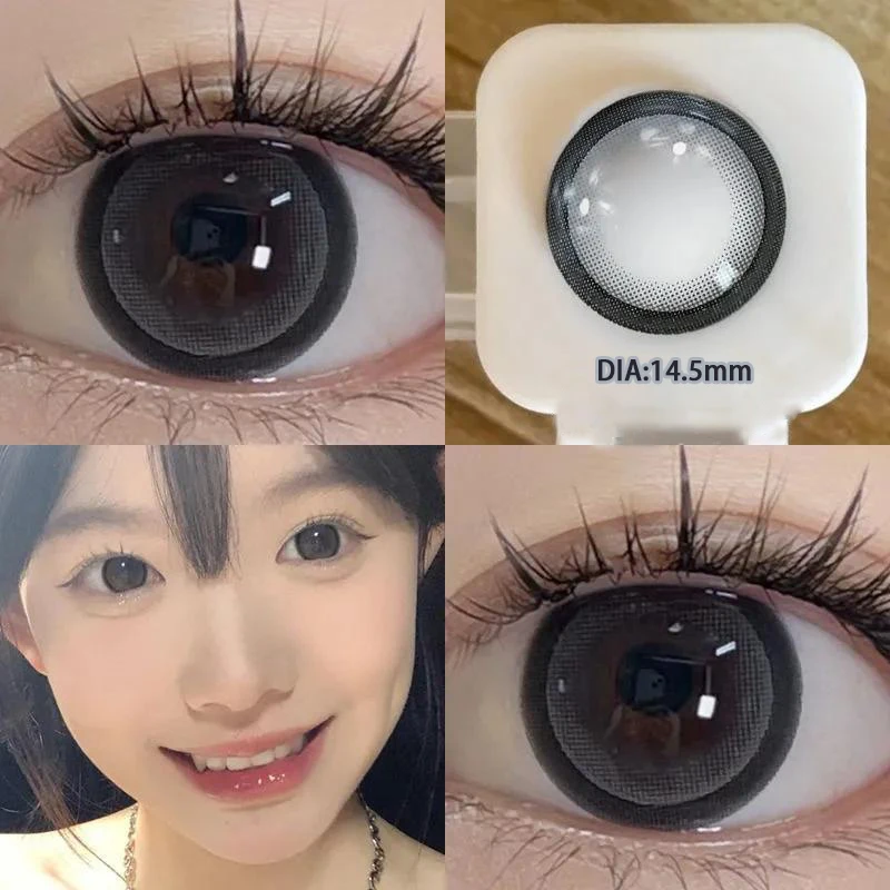 KSSEYE 1 Pair High Quality Black Large Diameter Color Contact Lenses for Eyes Annual Soft Round Beautiful Pupils Fast Shipping