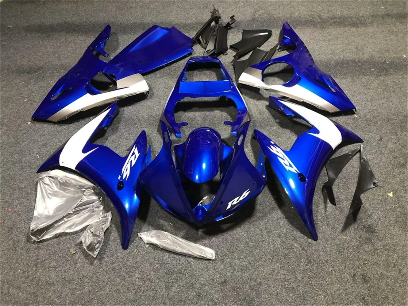 Motorcycle fairing is suitable for R6 2003 2004 2005 YZF600 03 04 05 body fairings blue white Motorcycle shell