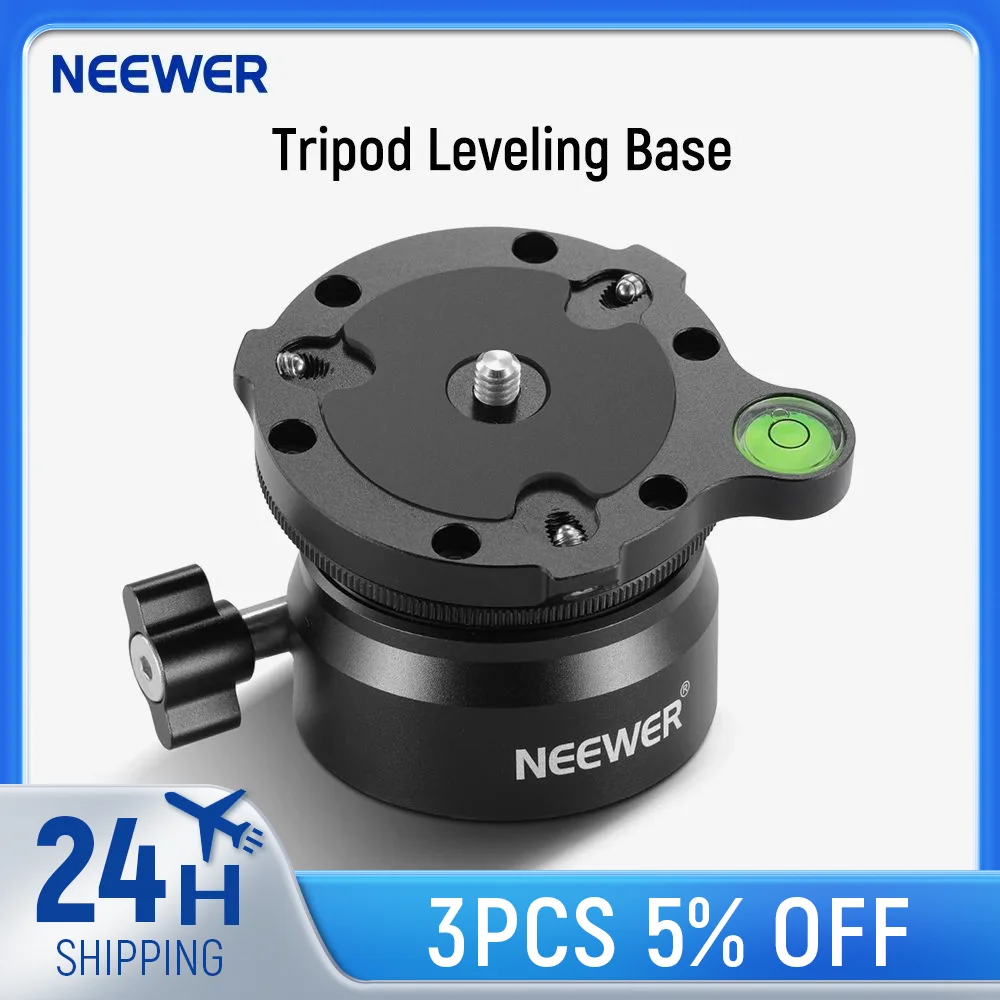 

NEEWER Tripod Leveling Base Camera Leveler Aluminum Adjusting Tripod Head Plate For Canon Nikon Sony DSLR & Camcorder