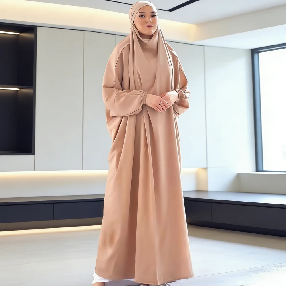 

Мусульманское женское молитвенное одеяние: хиджаб, абайя, химар, полностью закрывающее лицо, с капюшоном, в стиле Дубай, для Ид, Рамадана, бурка, платье, исламская джеллиба, джеллаба