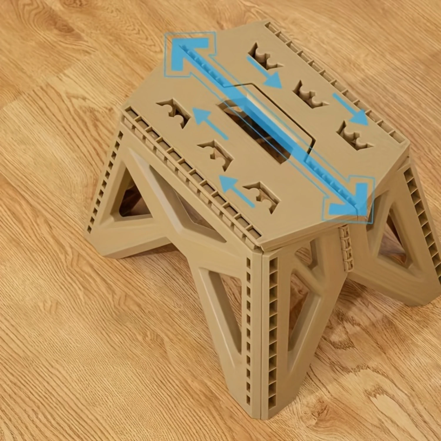 1pc Outdoor Portable Folding Stool, Durable Mini Fishing Stool With Handle Design, Square Stool, Camping Stool